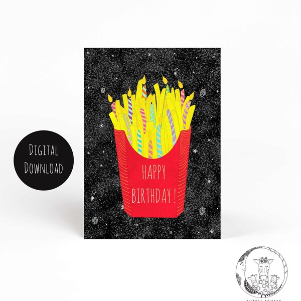 Funny Birthday Cards French Fries - Etsy