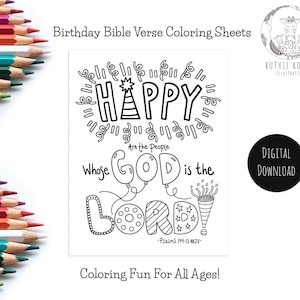 Psalms 114:15/Psalms coloring printable/memory verse coloring page/happy birthday coloring/Christian Kids Activities/ homeschool activity