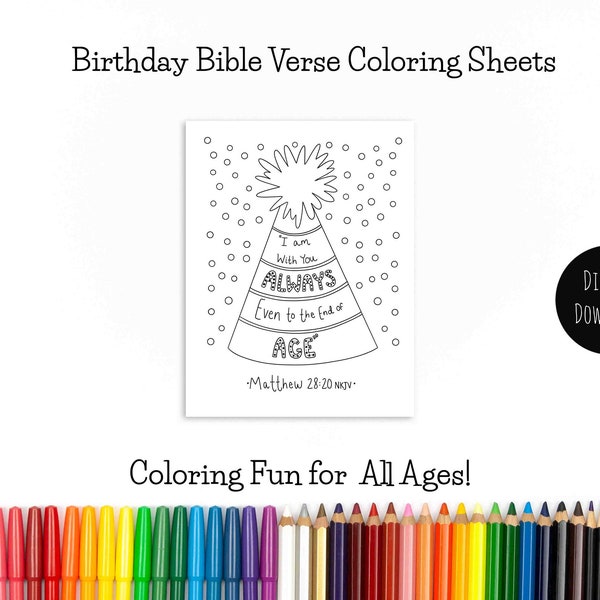 Matthew 28:20/I am with you always/Till the end of age/Jesus bible verse/christian kids/Christian Coloring Books/printable coloring page