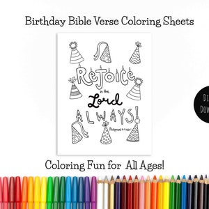Philippians 4:4/Rejoice in the lord always/bible verse coloring page/scripture printable/sunday school activity/christian kids/memory verse