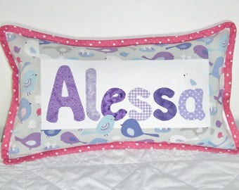 Name Pillow Patchwork Sewing Pattern, instant PDF digital download
