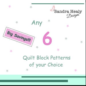 Any Six PDF Single Quilt Block Patterns