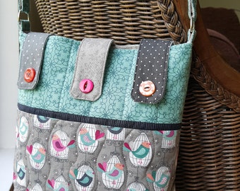 Messenger Bag Patchwork Pattern, instant PDF digital download