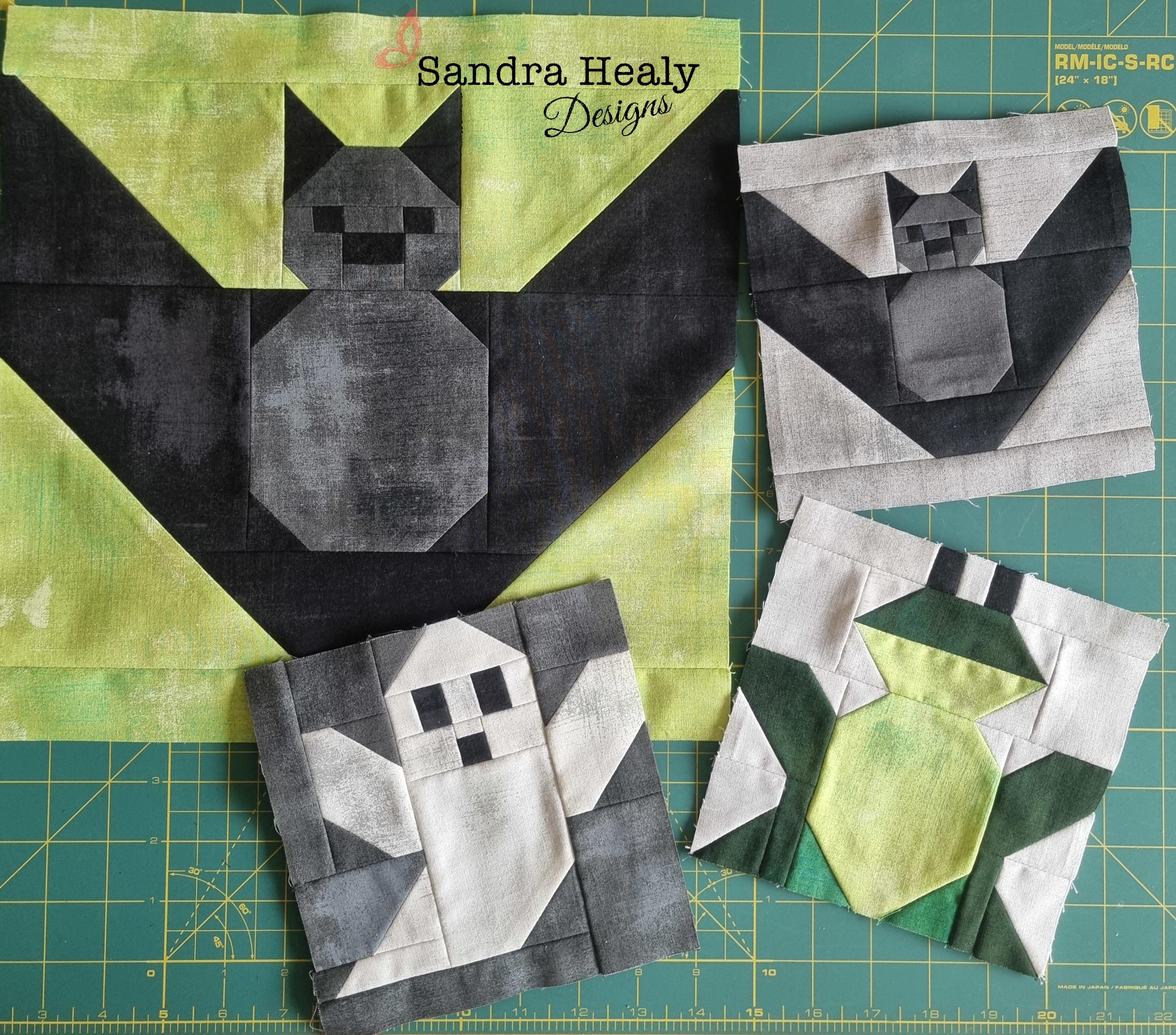Pattern Block Bat Halloween Bat Quilt Block Pattern, Machine Pieced, Instant Digital ...