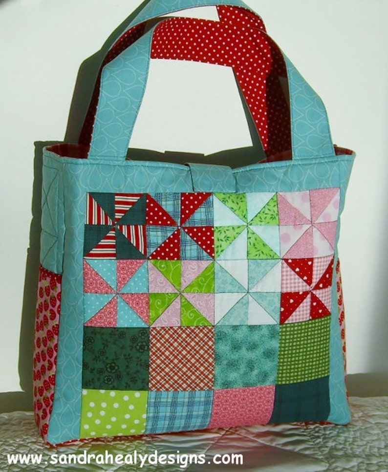 Pinwheel Patchwork Bag Pattern Scrappy Quilt Tote Bag Pattern - Etsy