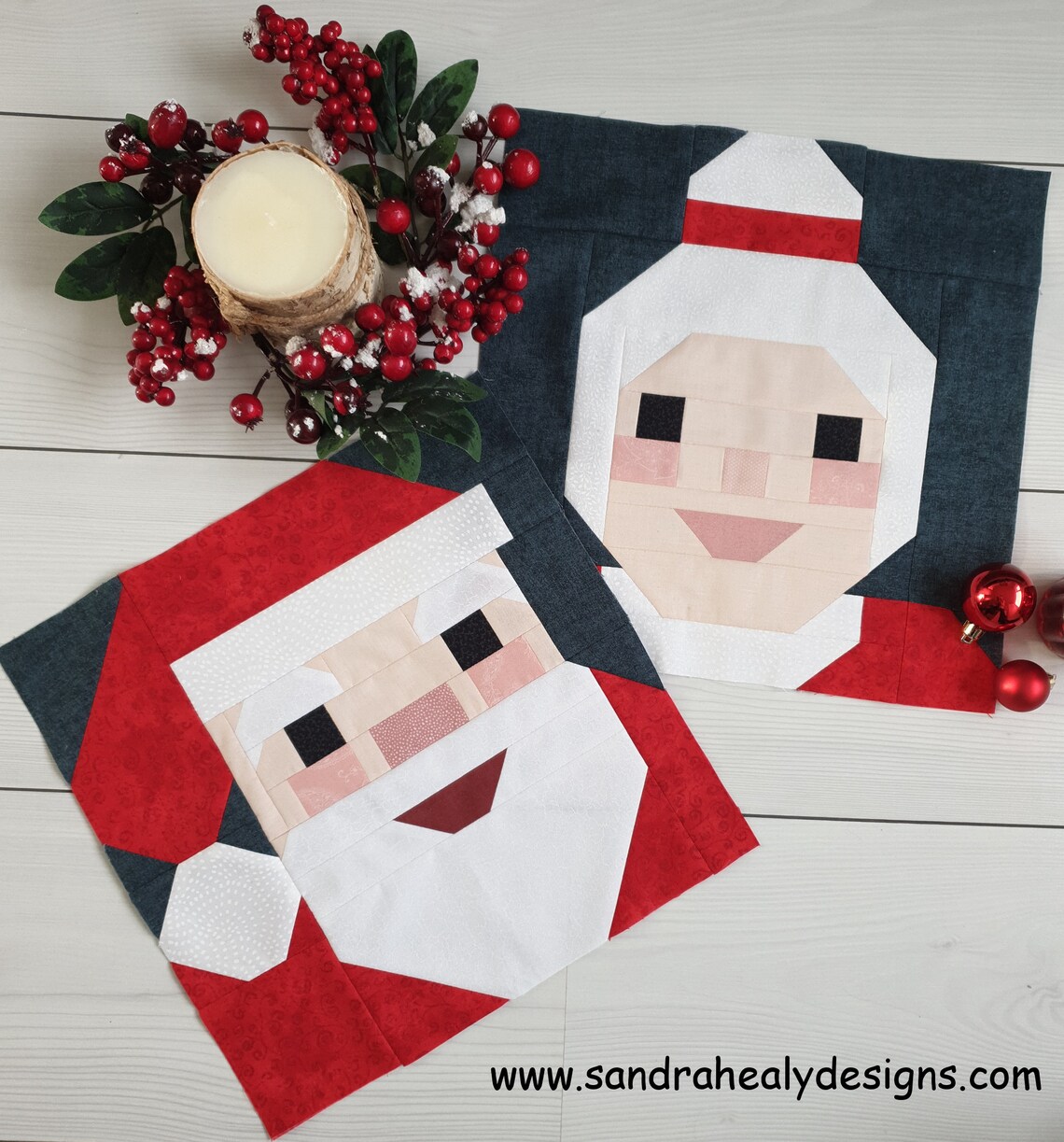 Santa Quilt Block Father Christmas PDF Quilt Pattern Etsy
