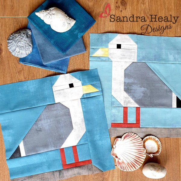 Seagull Nautical Quilt Block Pattern, machine pieced, digital PDF pattern instant download