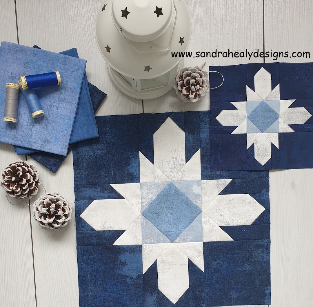 Star Christmas Quilt Block Pattern, Machine Pieced, Digital Pdf Instant ...