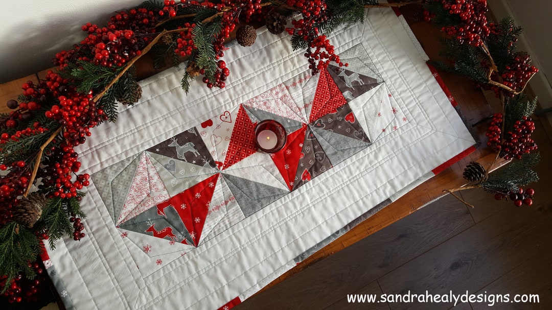 Christmas Table Runner Easy Quilt Pattern, Digital PDF Instant Download ...