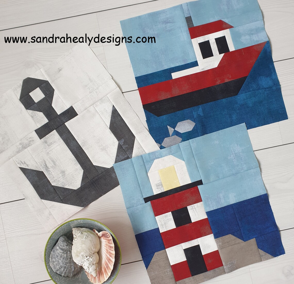 Nautical Anchor Quilt Block Instant Downloadable PDF Pattern Etsy