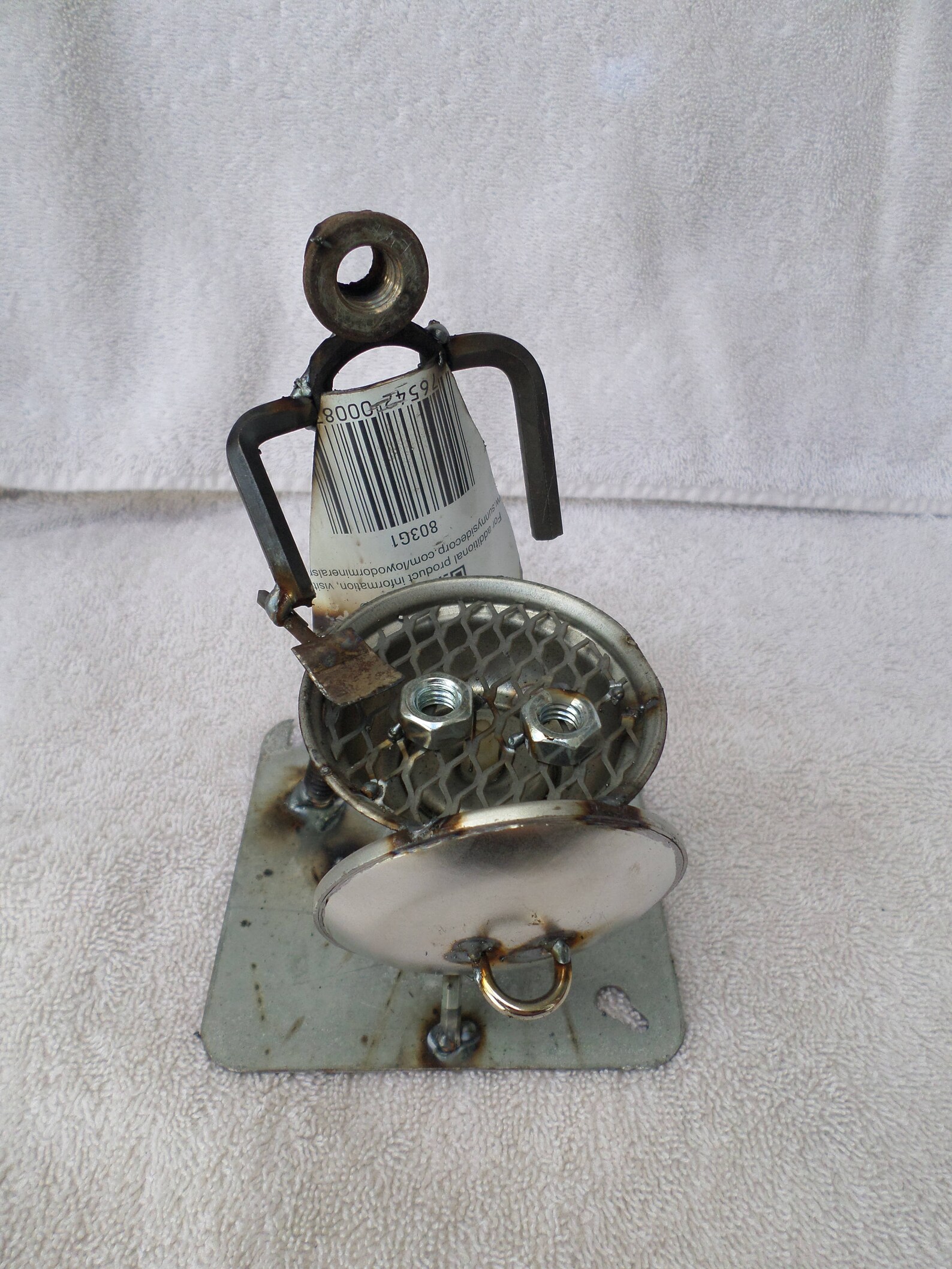 Welded Scrap Metal Grill Master Sculpture Etsy