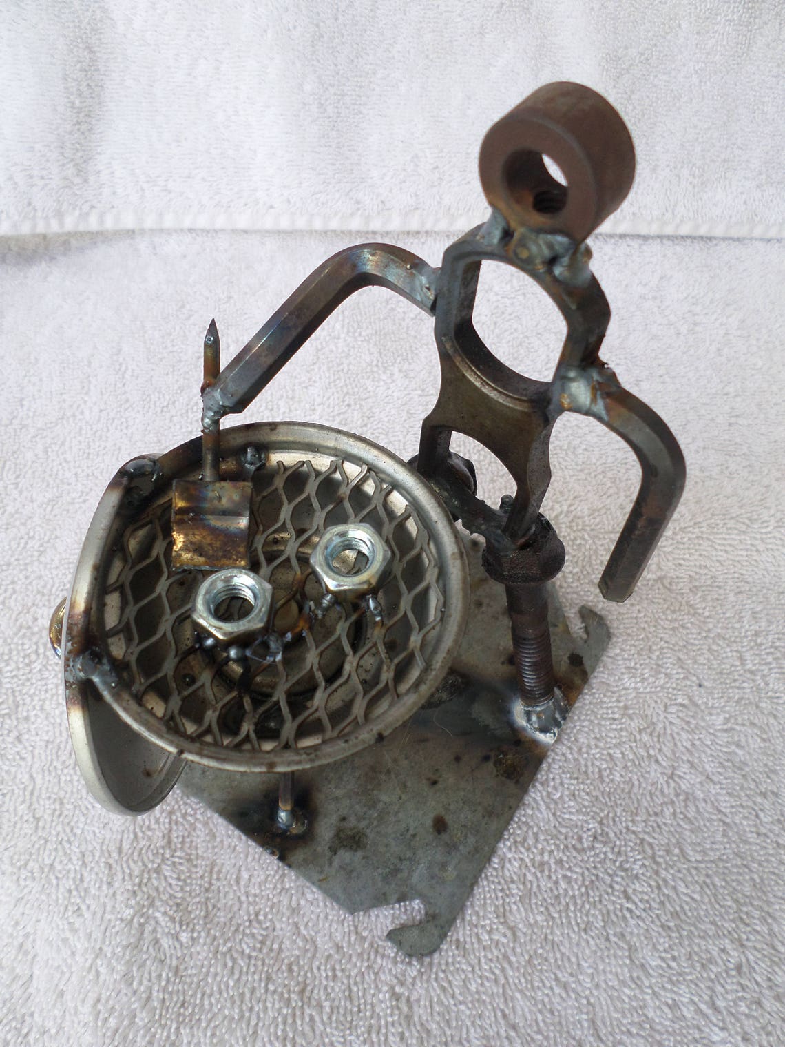 Welded Scrap Metal Grill Master Sculpture Etsy