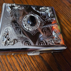 vampire  bat and gemstone  cigarette case  gothic