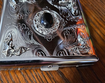 vampire  bat and gemstone  cigarette case  gothic