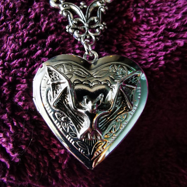 Gothic vampire bat locket necklace made to measure