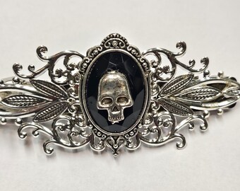 skull hair clip /Barrett  skull lovers hair jewellery  Wedding jewellery