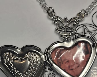 Personlised  with photo(s) stainless steel  heart locket   gothic locket