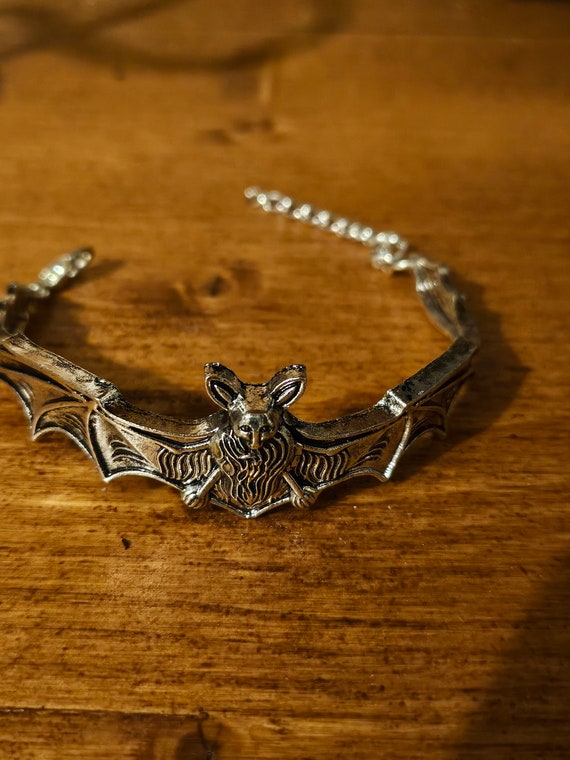 Vampire bat  bracelet  made to measure  flexible  unisex gothic bat lovers bracelet  gothic jewellery