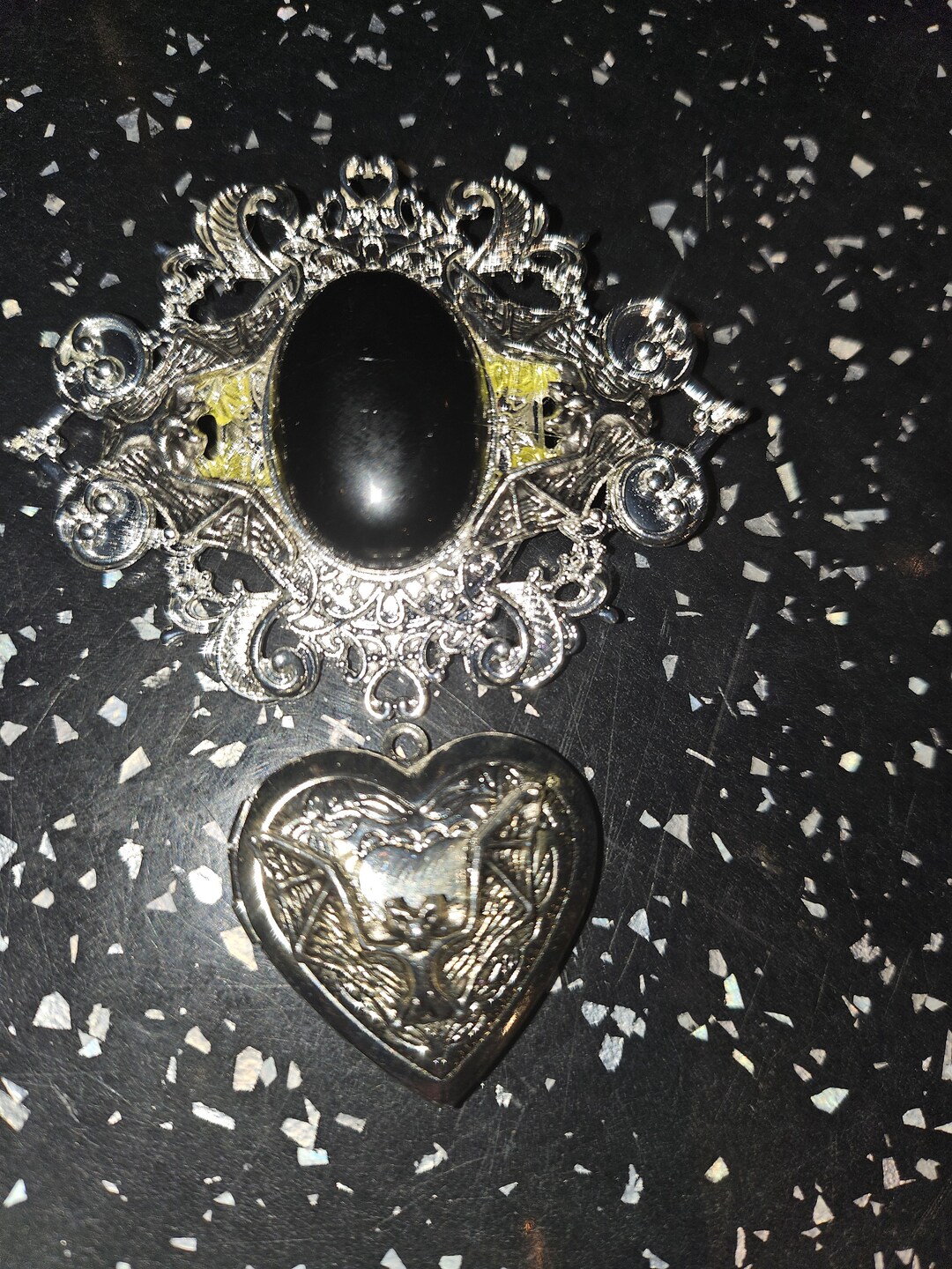 Gemstone and Vampire Bat Locket Gothic Bat Lovers Unisex - Etsy
