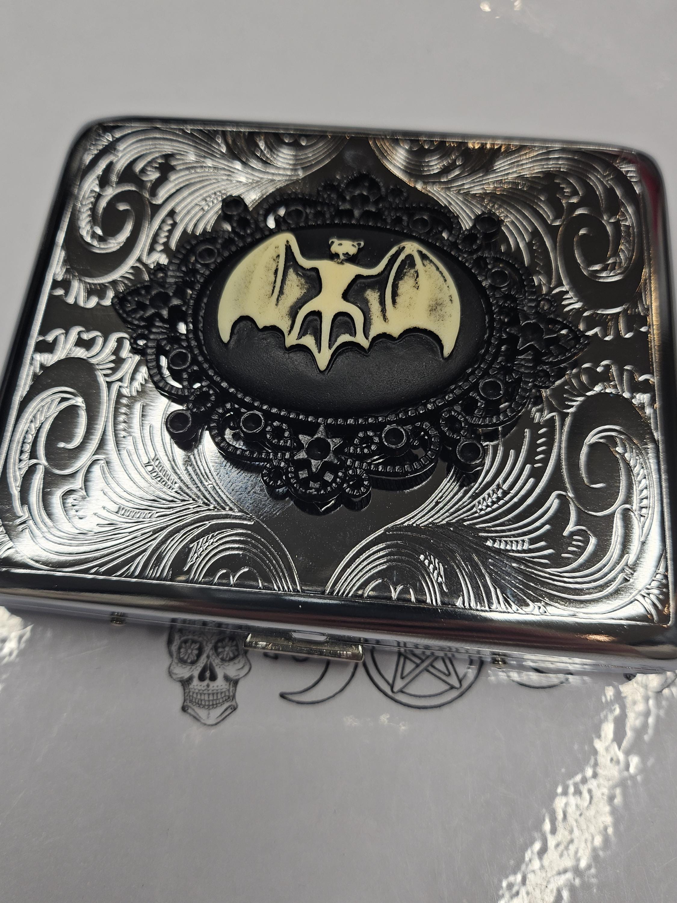 ciggrette  roll up case with gothic design  gothic steampunk  unisex
