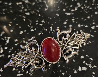 Gemstone hair Barrett  clip  pagan celtic witchy  gothic hair care wedding