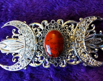 Gemstone and triple moon hair clip barrett
