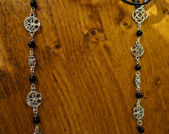 Gemstone  and celtic knot glasses chain celtic pagan witchy  specs  chain reading glasses chain spectical chain alter chain