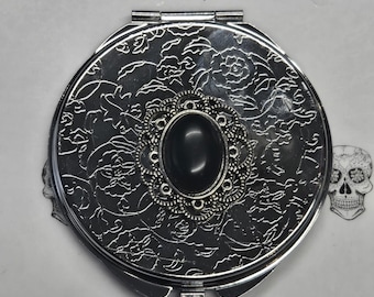 gemstone  compact mirror  purse compact gothic compact  pagan compact