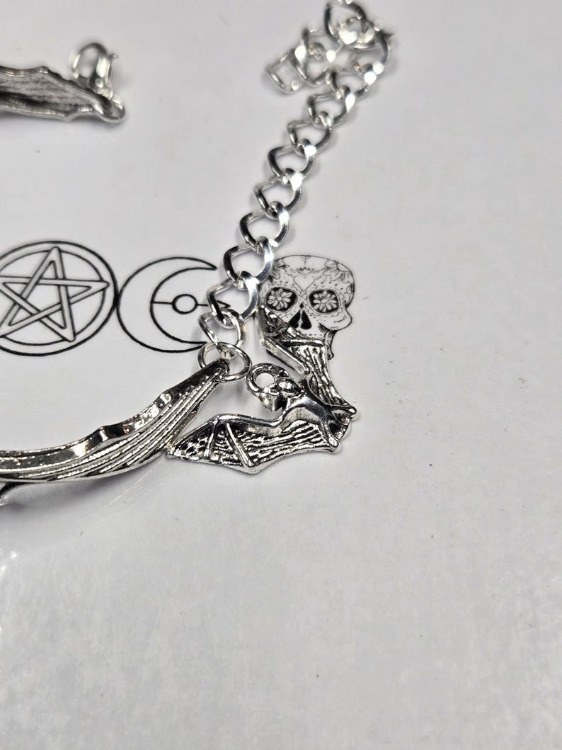 Vampire bat bracelet made to measure flexible unisex gothic bat lovers bracelet gothic jewellery vampire bat