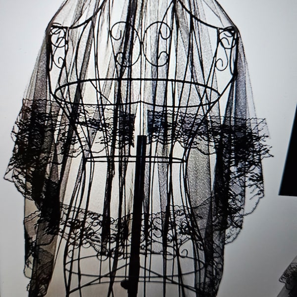 Schwarze gothic Hochzeit-Seile mit Kamm Gothik