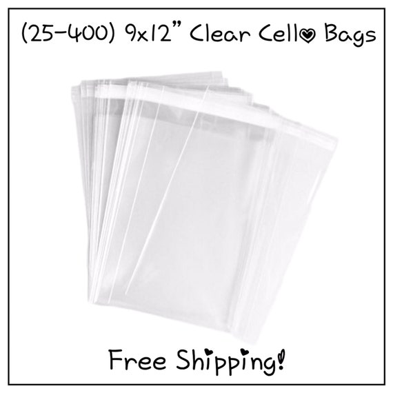 400 Pack 9/" x 12/" Clear Resealable Self Sealing Cello Poly Plastic Bags 1.5 Mil