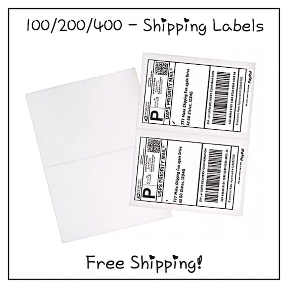 S 400 Shipping Labels Self Adhesive Half Sheet 5.5 x 8.5 USPS UPS  FedEx