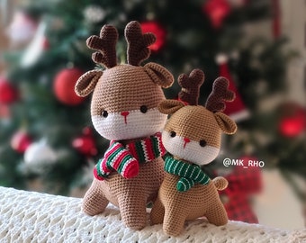 Motif amigurumi renne au crochet : mini animal en peluche (PDF)