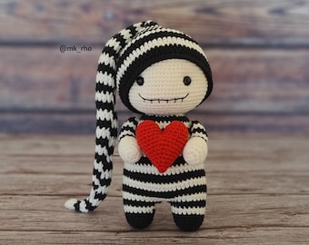 Amigurumi pattern, crochet jack skellington, "MiniJack"