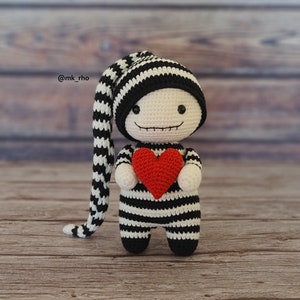 Amigurumi pattern, crochet jack skellington, &quot;MiniJack&quot;crochet anmals plush pattern.