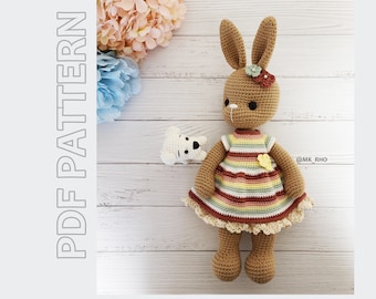 Crochet, Amigurumi, Bunny PATTERN ONLY, CocoBunny, pdf Modèle de jouet en peluche