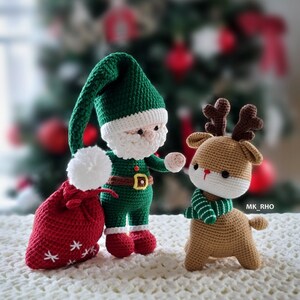 Amigurumi Santa Twins Häkelanleitung: Plüsch-Weihnachtstiere (PDF-Anleitung)