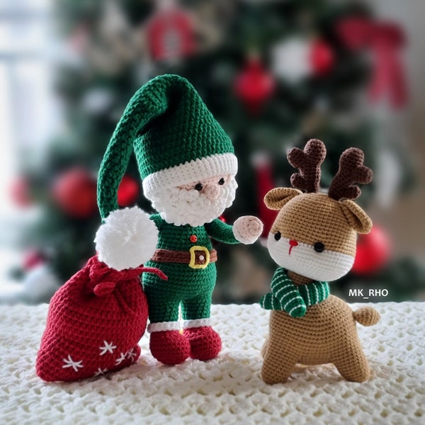 Crochet pattern, Amigurumi Santa (Santa twins)