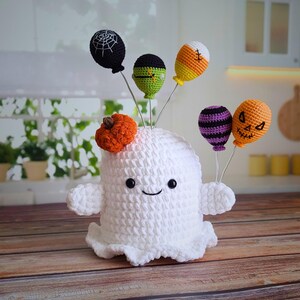 Crochet Halloween Ghost & Balloons Amigurumi Pattern (PDF)