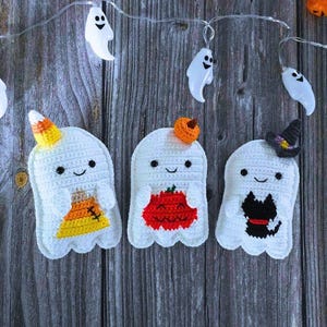 Halloween Ghost Crochet Pattern, Amigurumi Pumpkin Ghost PDF, Spooky Decor