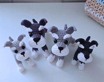 Crochet Schnauzer Pattern: Amigurumi Dog (PDF)