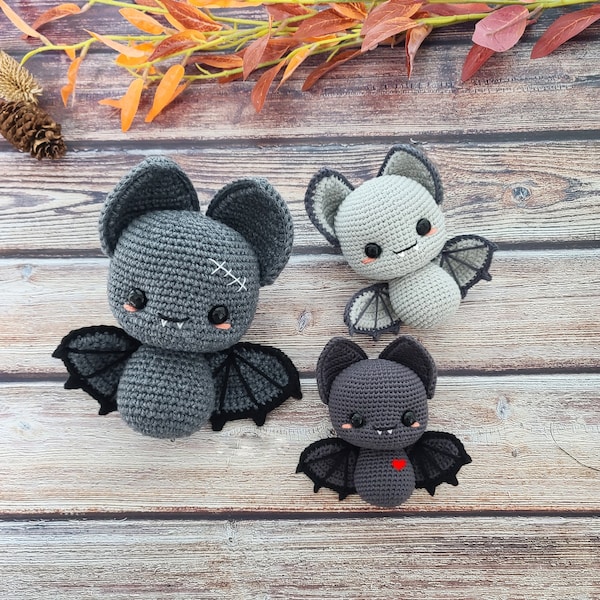 Bat crochet pattern, crochet bat, amigurumi bat, amigurumi pattern, crochet pattern, bat pattern, pdf