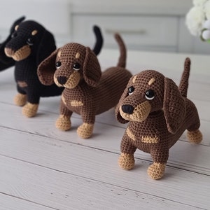 Teckel au crochet, chien amigurumi, pdf, modèle de chien au crochet, image 9