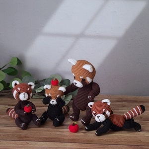 Virkat rött Panda Amigurumi-mönster (PDF)