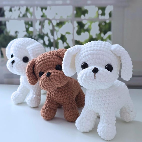 Crochet Maltese Dog Pattern: Amigurumi Maltipoo Toy (PDF)