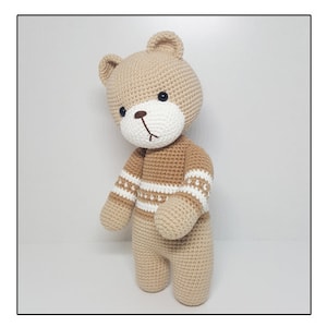Chubby bear, crochet doll, amigurumi patterncrochet anmals plush pattern.
