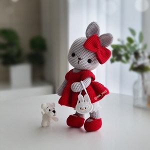 amigurumi bunny pattern, amigurumi, BigBow Bunny, crochet pattern, amigurumi  pattern, amigurumi bunny, crochet anmals plush pattern.