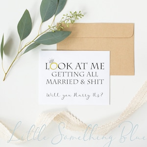 Wilt u met ons trouwen Voorstel Kaart Grappig Officiant Voorstel Huwelijksfeest Voorstel DIY Bruiloft Instant Download Printable