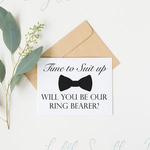 Funny Ring Bearer Proposal Card Adult Humor Suit Up Wedding Party Proposal Card DIY Wedding Instant Download Printable