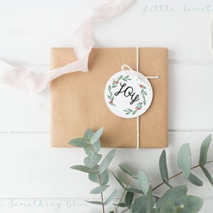 Printable Christmas Gift Tags // Greenery // Christmas // Joy // Gift Tags // No Peaking // Printable file // Instant Download